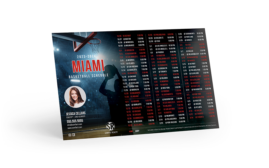 Basketball Schedule Postcard 2024 Miami